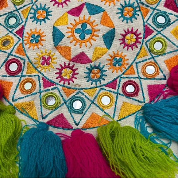 MAGID Color Tassel bag beach bag embroidered mirror cotton toe bag - Picture 3 of 10